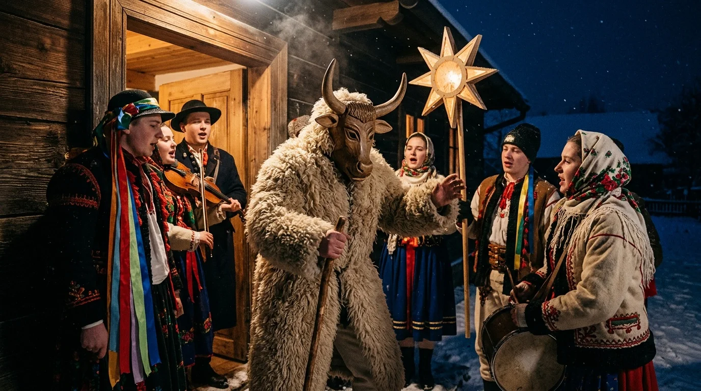 Turoń - najstarsza postać kolędniczej grupy obrzędowej