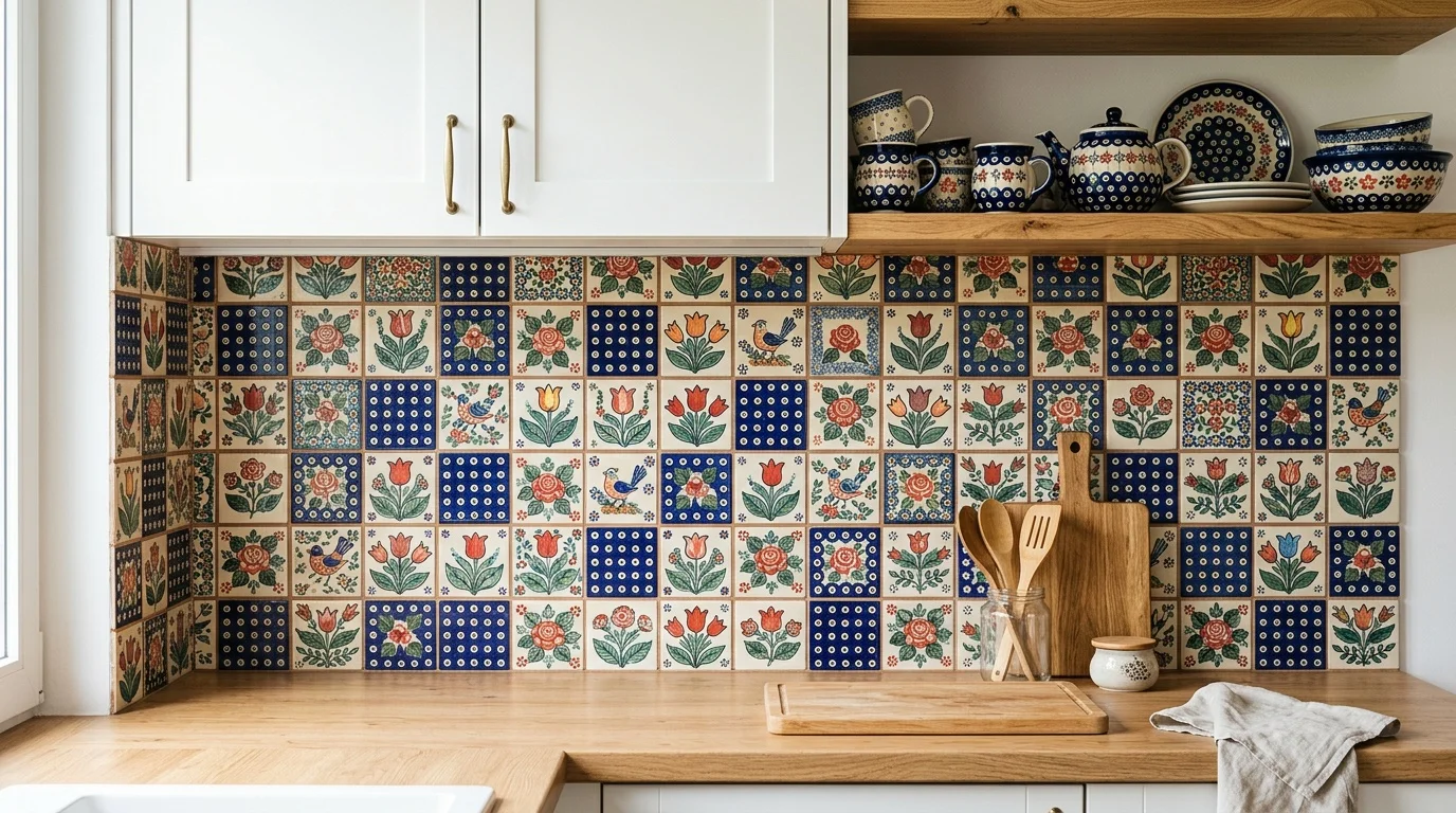 Kolorowe płytki ceramiczne w stylu folk - inspiracje i gdzie kupić