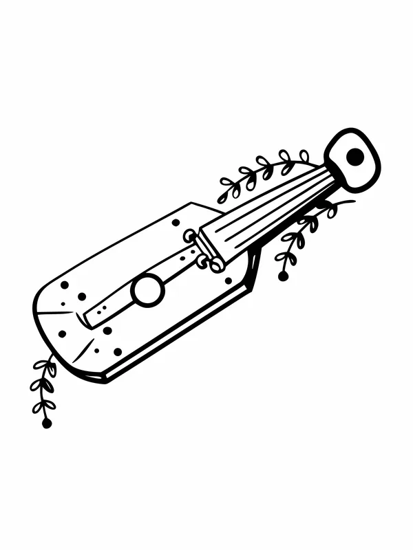 Kolorowanka lira korbowa - polski instrument ludowy z korba i klawiszami do wydruku