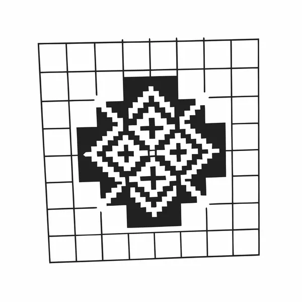 Kratka do tapestry crochet z kurpiowskimi zygzakami, krzyżami i gwiazdkami do druku
